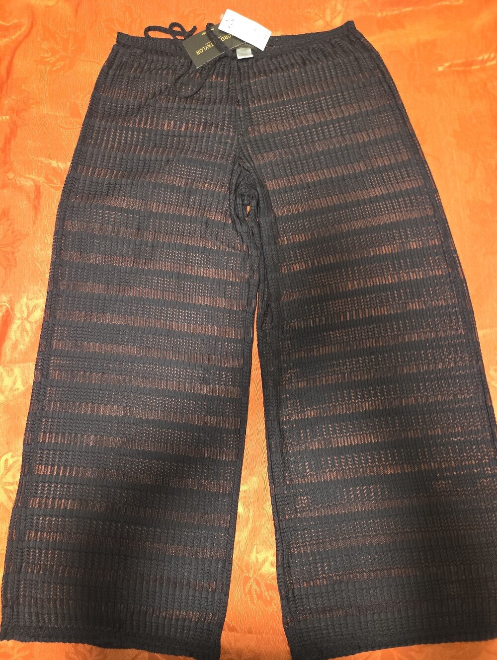 NWT JORDAN TAYLOR Arrow Chevron Pull On Pants in Black SZ XL